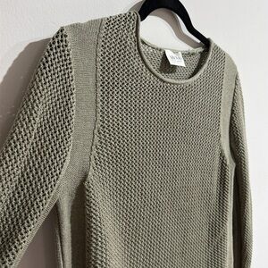 WRAP London Women Sz 2 Organic Cotton Pastel Green Crochet Top